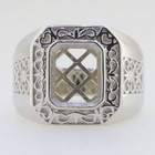 Sterling Silver Semi Mount Ring Setting Emerald Oct 10x8mm Men s Ring Fluer De