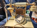 Vintage Deco-tel French Victorian Style Ivory   Gold Rotary Dial Phone