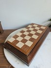 Vintage Wooden Chess Set Folding Board Storage Box Complete Pieces Classic Game