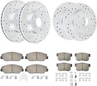 Front Rear Brake Kit For 2 4l Accord Drilled Slotted Rotors Ceramic Pads