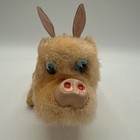 1960s Rooting Pig Wind Up Tin Toy T n  Japan With Box Vintage Mechanical Works