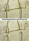 Two Tier Brass Wall Plate Holder Decorative Metal Wire Hanging Rack Displays