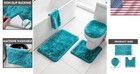 Teal 3-piece Shaggy Bath Rug Set - Luxurious   Low-maintenance Washable Design