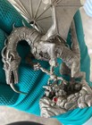 Original Rawcliffe Pewter Dragon Mom  3 Babies 8 1-2      Willing To Accept  65obo