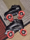 Riedell Dart Roller Skates Black W  Red Wheels Speed Skates Size 3