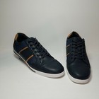 Aldo Navy Brown White Leather Low-top Sneakers Men s Size 13 Shoes Casual