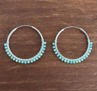 New Sundance Catalog Gemstone Sterling Silver Hoop Earrings