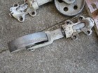 2 Vintage Linberry  Industrial Truck Cart Cast Iron End Swivel Wheels W Bracket