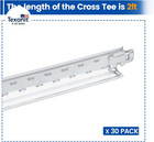 30pack White Cross Tee Drop Ceiling Kit Galvanized Steel Easy Installation For 1