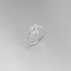 Solid Metal 925 Silver Ladies Duo Infinity Adjustable Toe Ring White Gold Plated