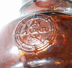 Amber Brown Embossed Glass Liquor Vintage Mini Bottle 1 10 Pt Madrid 