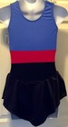 Gk Ice Figure Skate Matte Tricot Girls Large Slvls Blue Pink Midriff Dress Sz Cl