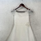 Jenny Annie Dots Dress Girls 16 White Organza Off Shoulder Tiered Flower Girl