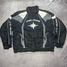 Vtg Pure Polaris Velocity Snowmobile Jacket Mens Xl Black Flames Y2k No Zip Pull