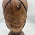 Hand Carved Wooden Djembe Drum 21    Tribal Face African Style Folk Art Japan