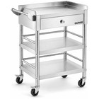 2-tier 3-tier Stainless Steel Cart Mobile Lab Utility Cart With A Drawer 220 Lbs