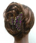 Metal Jaw Claw Clip Butterfly Design Antique Gold Plating Thickhair Rw86410-6132