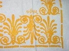 Vtg Vera Neumann Ladybug White Yellow Scroll Cotton Linen Tea Towel Mid Century