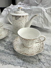 Grace Fine Ceramic Teapot With 2 Cups saucers