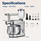 3in1 Food Stand Mixer Stainless Steel Bowl Meat Grinder Blender 6qt 6 Speed