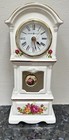 Howard Miller Porcelain Floral Clock Gold Trim Mantle Clock
