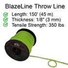 Arborist Climbing Throw Line 3 Mm  1 8 In  150 Ft Spool Cord 350 Lbs Tensile