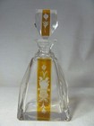 Crystal Bohemian Decanter Antique Czech Art Deco Classic Karl Palda Amber-clear