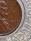Vintage 1948 Good Luck Advertising Token Encased Wheat Penny George J  Wolff Co