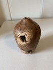 Signed Burl Wood Vase Hand Made Turned Narrow Neck Stunning Unique Shape