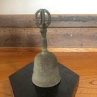Bronze Hand Bell 19th C Antique Japanese Edo Buddhism Buddhist Vajra 5 1 Inch