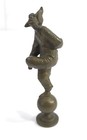 Antique Solid Bronze Figure Statue Of A Jester Clown Harlequin