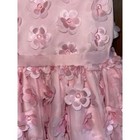 Jessica Simpson Girls Pink Floral Applique Party Dress Size 5 Flower Girl Formal