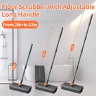 3 In 1 Floor Scrub Brush floor Scrubber With Squeegee And Grayish Orange