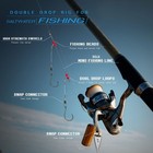 Double Drop Saltwater Fishing Rig     Mono 2 Hook Bottom Rigs With Swivels   Snaps