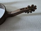 Vintage Cast Iron Hand Made Spurs W leather Straps  And Chain 
