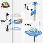 Iv Pole With Wheels Medical Portable Iv Stand With 4 Hooks And Tray 52 3    To 70 