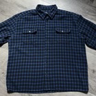 Vintage 90   s Old Navy Men s Blue Plaid Italian Wool Blend Shirt Jacket Size 2xl
