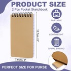 3x5 Inch Pocket Sketchbook  2 Pcs 80gsm Top Spiral Notebook  Light Brown