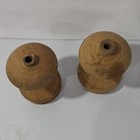 Vintage Original Brown Wood Empty Sewing Thread Spools bobbins Lot Of 2