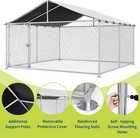  Large Dog Kennel Outdoor With Roof Heavy Duty Pet Fence Enclosure For Big Dogs