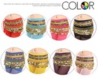 Valentine Belly Dance Costume Hip Skirt Wrap Belt Diamond Gold Coins Party Skirt