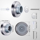 Pangda Concave Wall Door Bumper Stop Silver Stainless Steel 30 Pieces Gray Rubbe