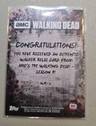 Topps The Walking Dead Season 8 Authentic Relic Walker Card  wr-2
