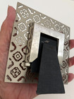 Vtg 4 5  Sq Silver Openwork Filigree Picture Frame For 2x3 Photo Easel Metal Pic