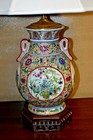 31  Chinese Porcelain  Vase Lamp  Chen-long Style Handpainted 