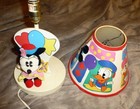 Vintage Mickey Mouse Lamp With Mickey And Minnie  Donald Duck And Daisy Duck    