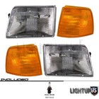 Combo 4-piece Headlight Turn Signal Lights For Ford 93-97 Ranger