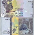 Sao Tome E Principe 5 Dobras 2020-2023 P 76 Unc 1 20 Bundle Lot 5 Pcs Aa Prefix