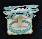 Victorian Forget Me Not 3d Greeting Card antique Die Cut Pop Up germany unused