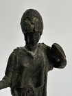 Antique Greek Goddess Athena Bronze Statue Holding Owl 5 25   